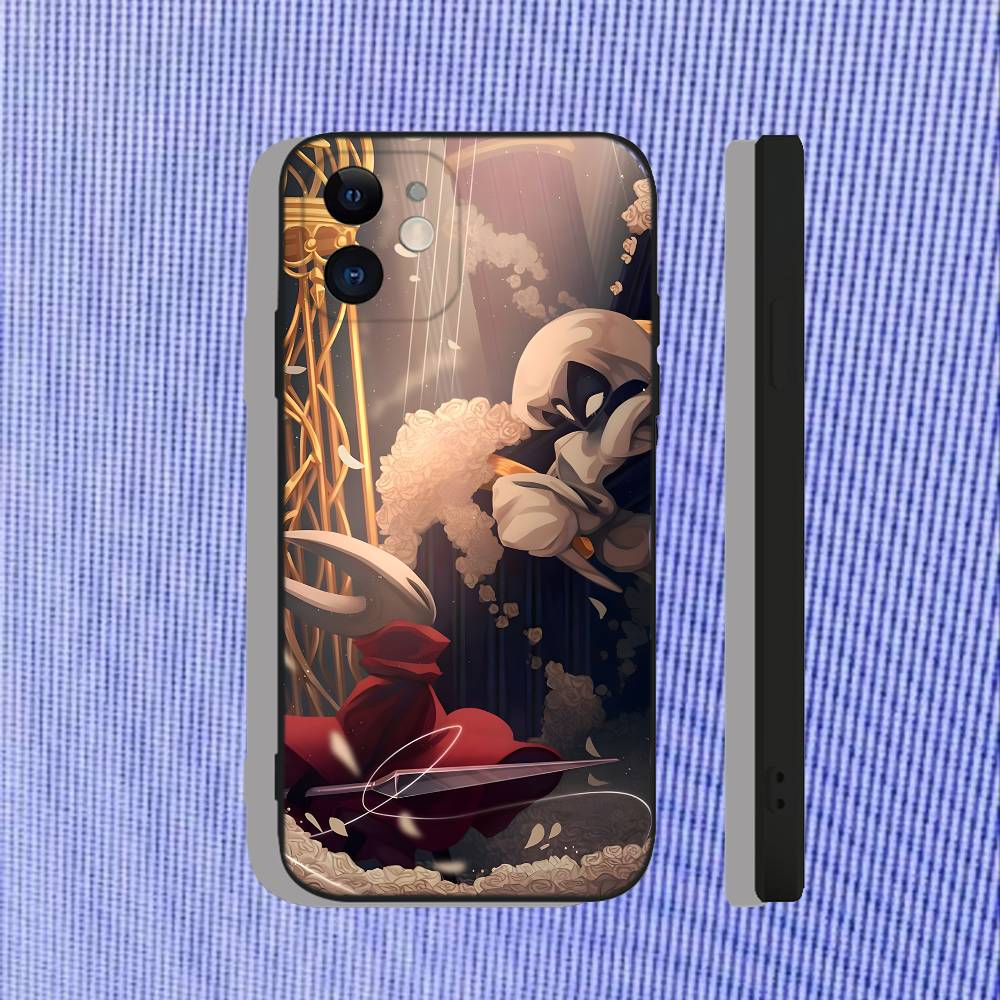 H-Hollow Knight Silksong Phone Case For iPhone 16,15,14,13,12,11,Pro,Max,Plus,X,XS,XR,SE,8,7,Mini,Soft Silicone Black Case