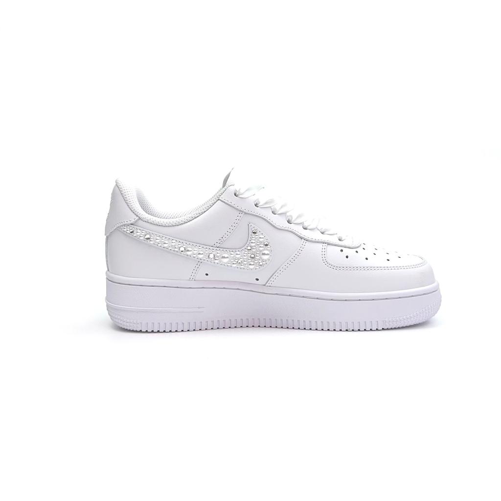 Nike Air Force 1 Étoiles Scintillantes Résistantes à l'Usure Basse Baskets de Skateboard Unisexe Blanc DD8959-100(Team935-S-BOX)