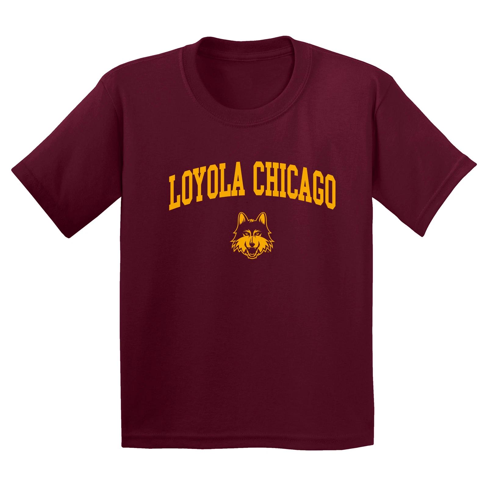 Loyola Chicago Ramblers Arch Logo Youth T Shirt - Maroon 3XL
