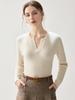 Ribbed Cashmere V-Neck Sweater - Women's Elegant Slimming Pullover for Autumn 2026