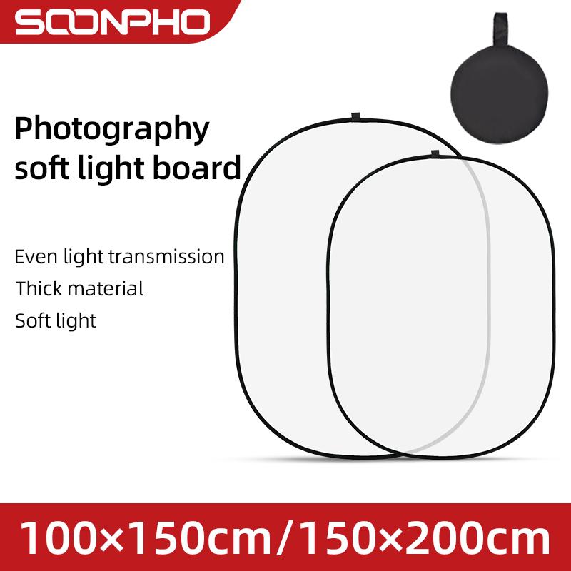 

Moonpho 100x150 см 150x200 см портативный овальный многодисковый прозрачный белый складной отражатель студийный фотодиффузор