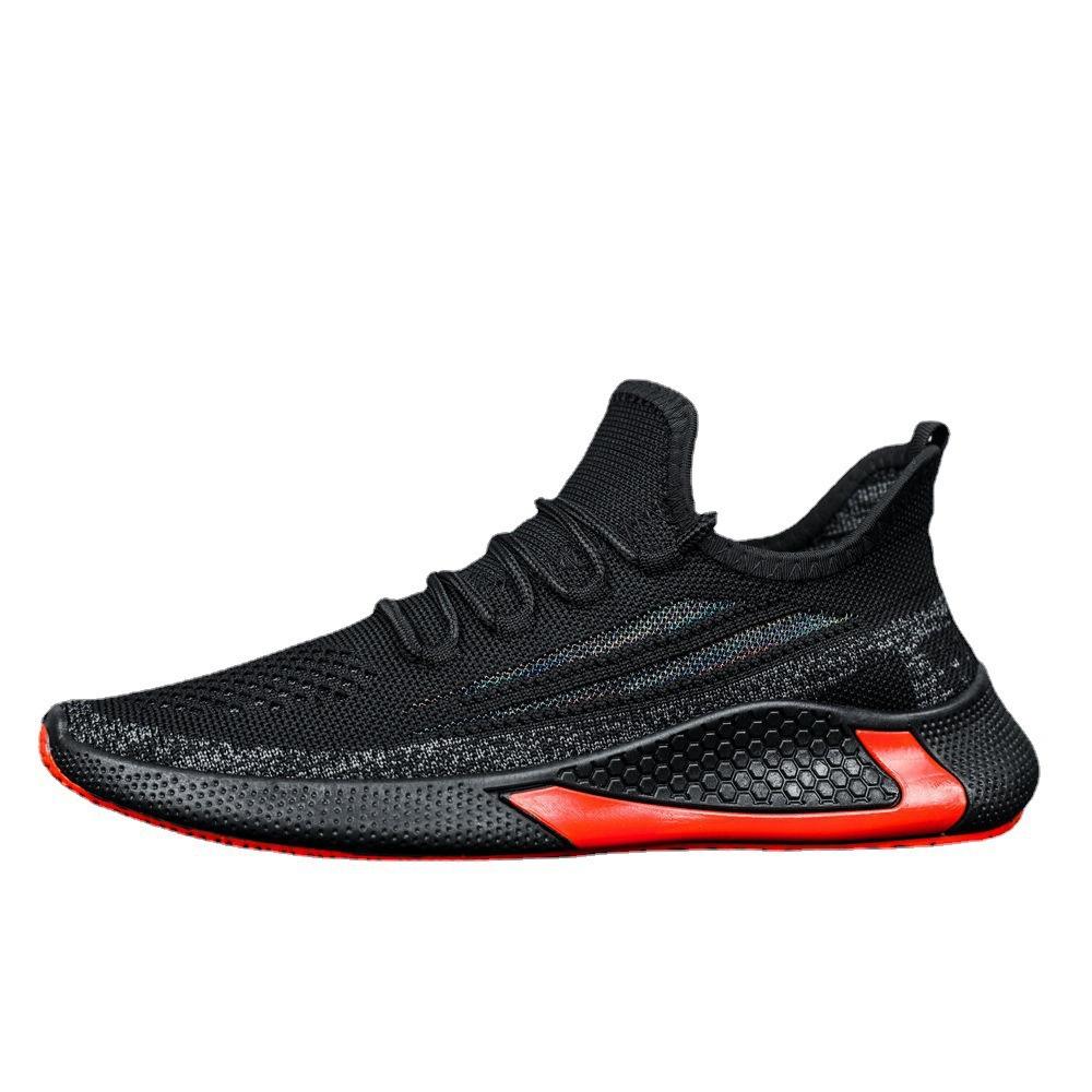Men's Shoes Summer New Men's Casual Shoes Flying Knitted Breathable Coconut Shoes Running Sports Trendy Men's Shoes