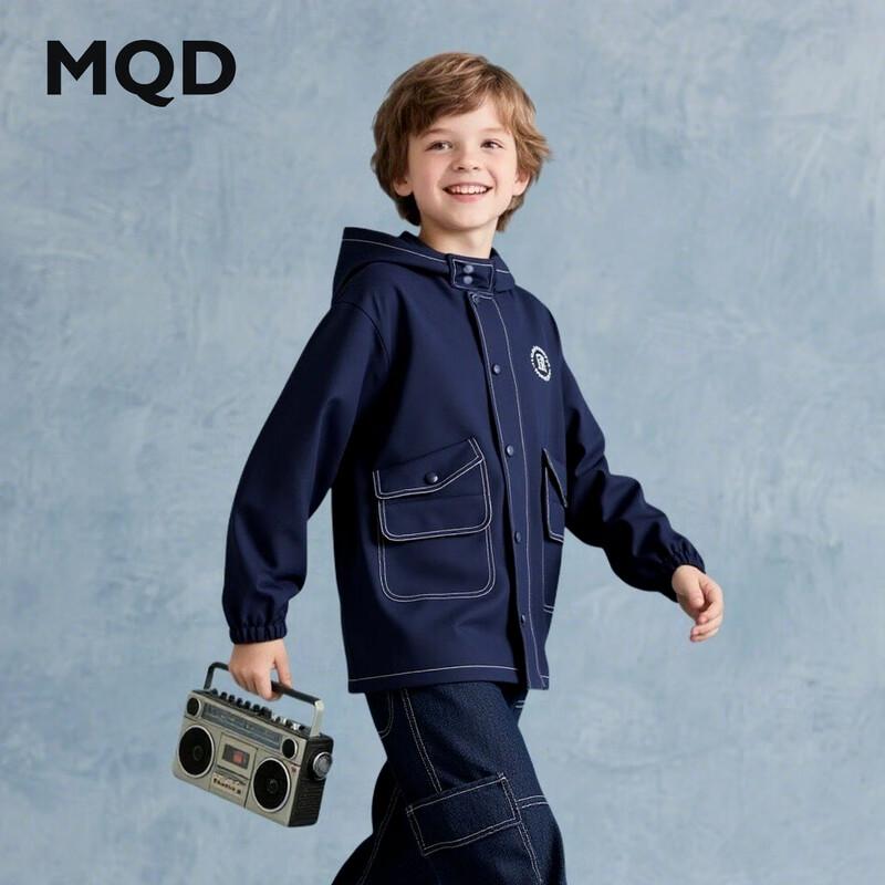 

MQD Boys Hooded Streetwear Mid-Length Windbreaker 120cm