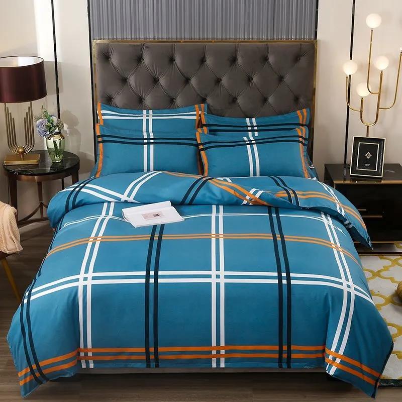 

Современный минималистичный весенний хлопковый матовый комплект из четырех предметов, который можно стирать в машине, простыня, пододеяльник, комплект принадлежностей для студенческого общежития 1.8m