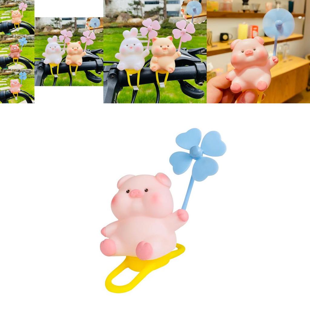 Adorable Cartoon Pig Windmill Plush Cute Car Decoration Creative Small Gift