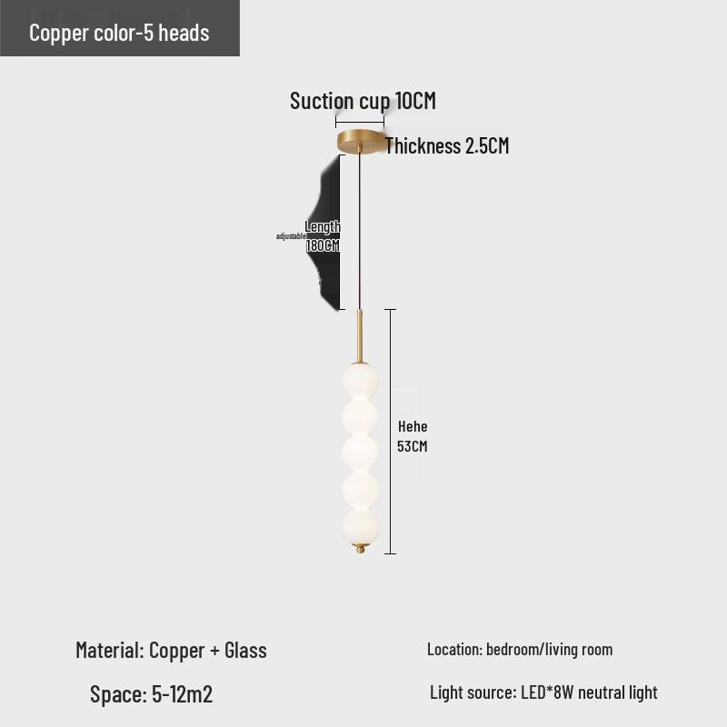 Bauhaus-Style Copper Gourd Chandelier for Living Rooms and Bedrooms