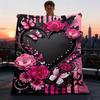 1pc Butterfly Heart Outdoor Blanket - Soft Flannel Cozy for Travel & Camping - All-Season Warm Bed Cover, Machine Washable Yy251229109