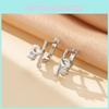 Stylish Geometric Copper Zircon Ribbon Earrings Chic Summer Fashion For Women