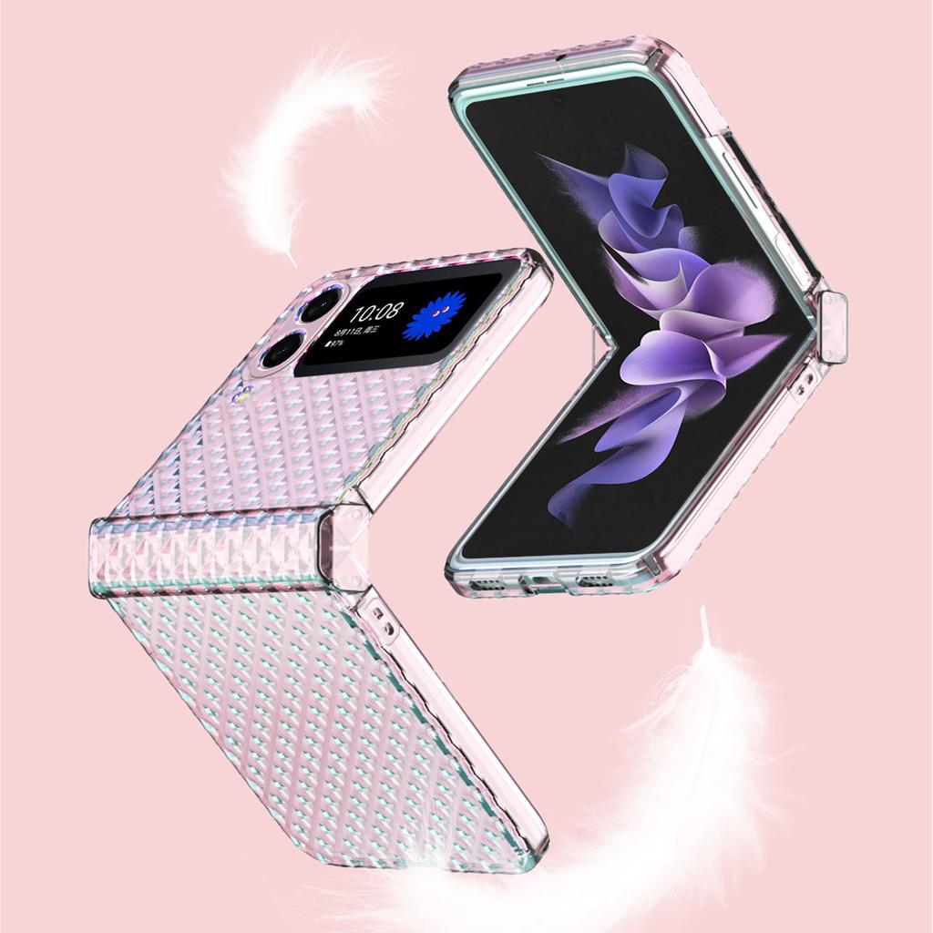 Folding Design Transparent Acrylic Case For Samsung Galaxy Z Flip 3 5g Flip3 Anti -Knock Hard Phone Cover For Samsung Z Flip 3