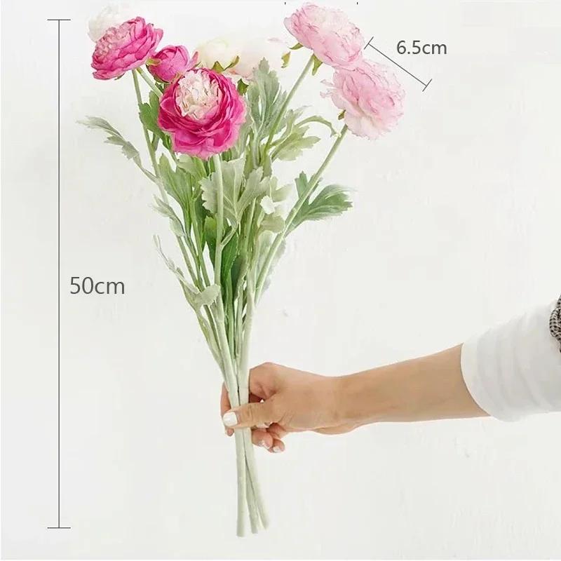 3 Heads Elegant Artificial Flowers Silk Peony Bouquet Home Decor Party Bride Wedding Decorations Pink Fake Peonies Plants