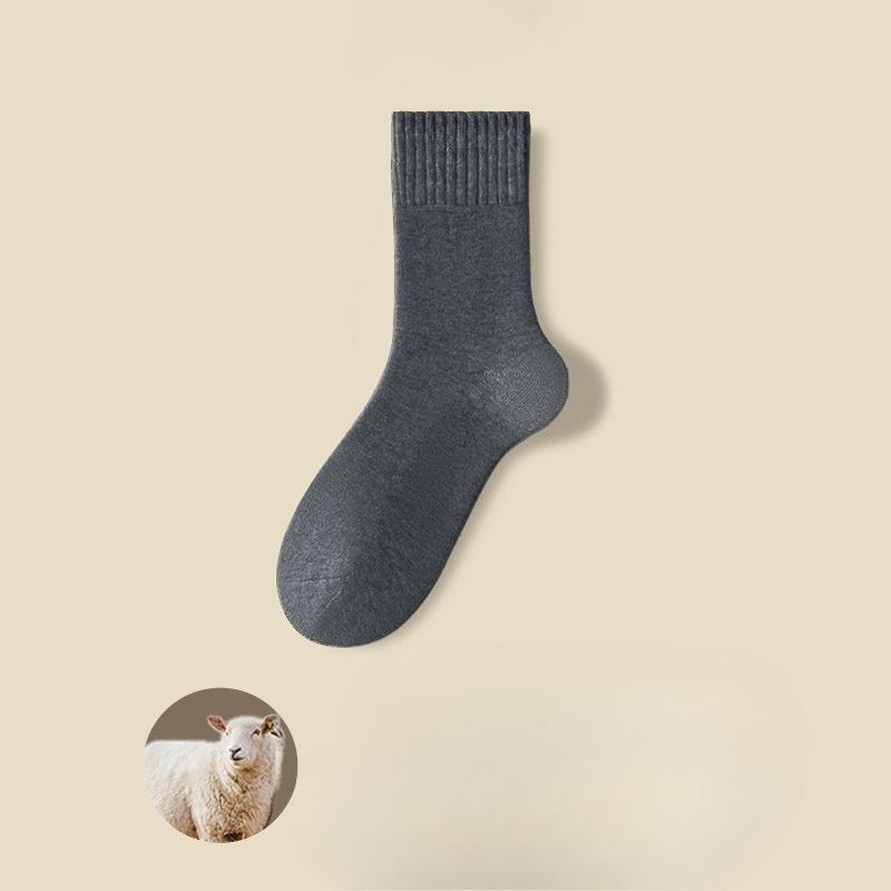 Men's Wool Socks, Antibacterial and Deodorizing Thick Mid-calf Socks, Heat-retaining and Non-bulky Cashmere Socks, Winter Socks