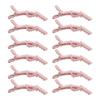 12pcs Hair Clips Pink Rebound Spring Portable Design Electroplating ABS Hair Sectioning Clips for Salon Household