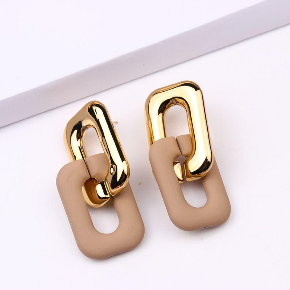 Acrylic Link Chain Earrings Light Weight Square Drop Earrings Fashion Jewelry Colorful Earring