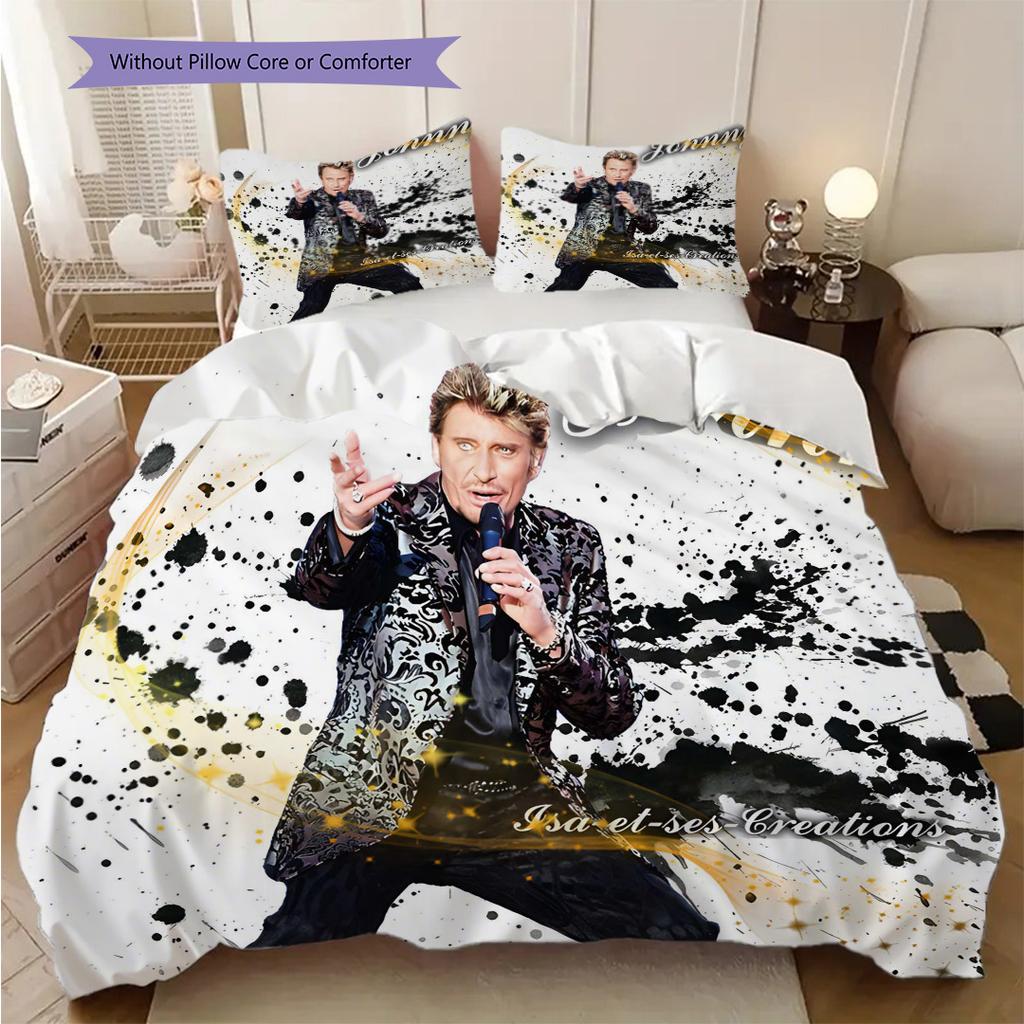 Johnny Hallyday De Lamour Legacy Bedding (1 * duvet cover + 2 * pillowcase, without core) 2D Flat Bedding set Soft and comfortable