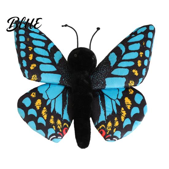 Soft Stuffed Toy Realistic 3D Butterfly Plush Toy Throw Pillow Polyester Fiber Doll Insect Animal Decor Gift for Kids Girls Home Ornament Colorful