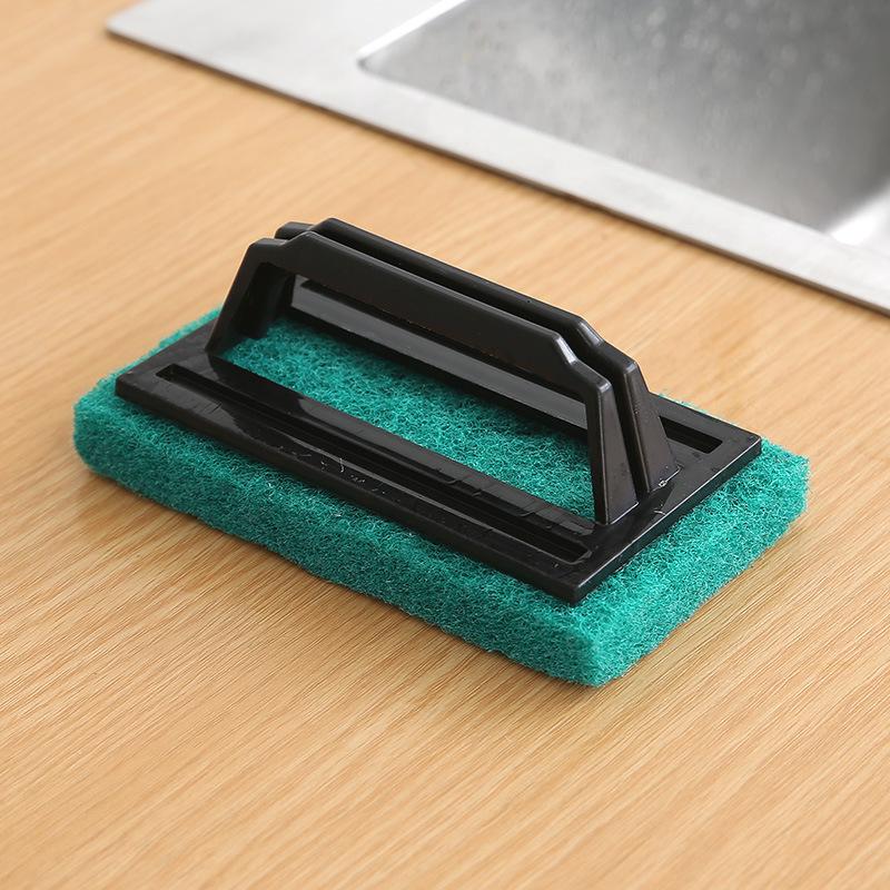Pool & Bathtub Cleaning Brush with Thick Handle - Scouring Pad for Easy Oil & Stain Removal