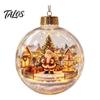 Garden Holiday Ornaments Glowing Christmas Story Ornament, Light-Up 3D Hanging Ball with Warm LED, Mini Decorative Spheres for Holidays Scene