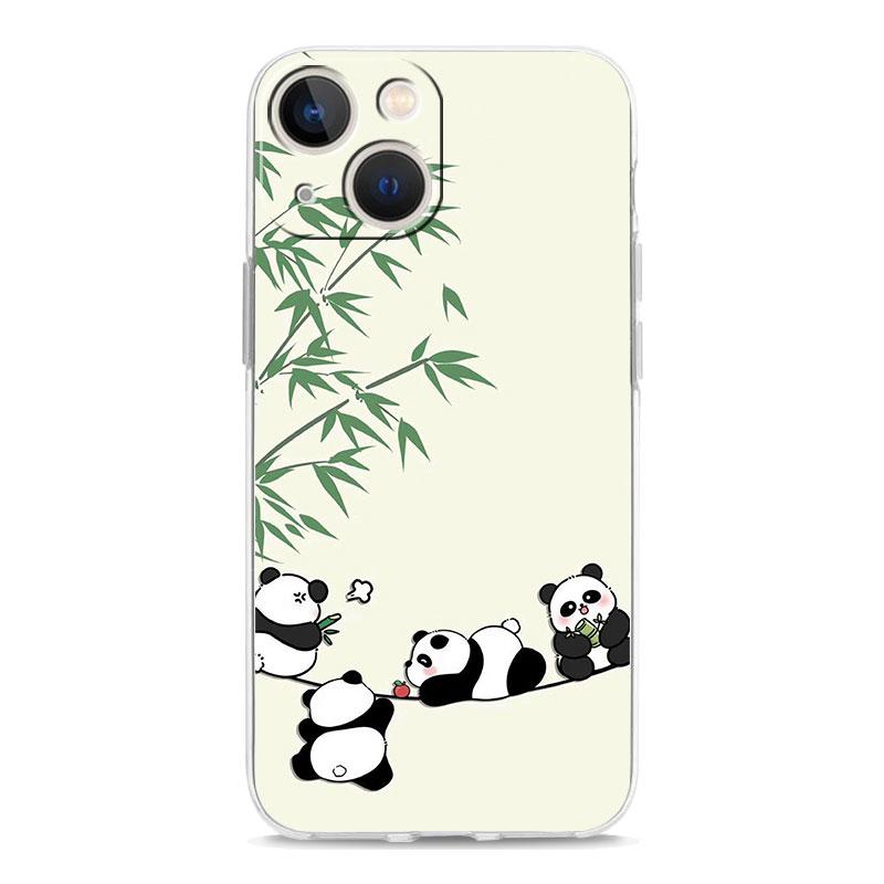 Phone Case For iPhone 17 Cases iPhone Air 16 15 12 13 14 Pro Max 7 8 Plus 16Pro iPhone11 Clear Soft Cover Cartoon Panda