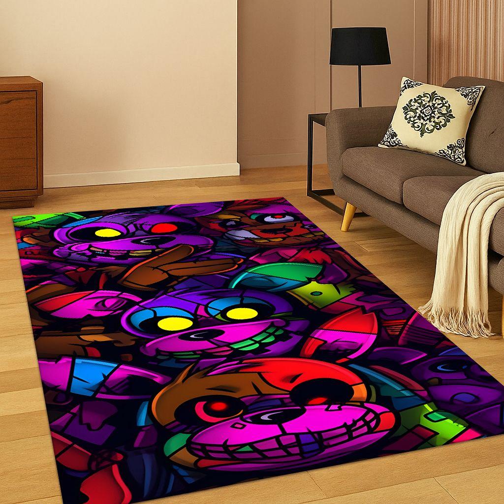 

3D Game F-FNAF Freddy Cartoon Carpet Rug for Home Bedroom Living Room Sofa Doormat Decor,Kid Area Rug Play Non-slip Mat Gift 40x60cm
