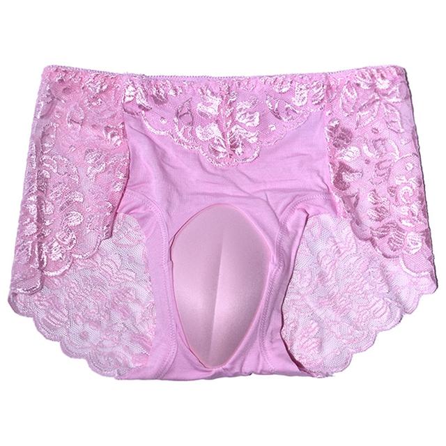 Sissy Pouch Slips Herren Sexy Dessous Spitze Transparent Höschen Knicker Crossdress Falsche Vagina Künstlicher Kamelzeh Unterwäsche