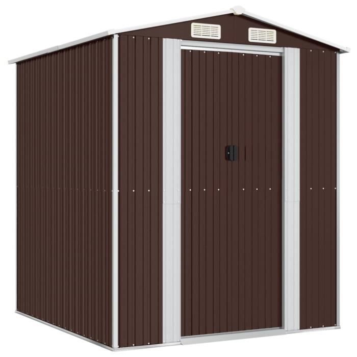 VidaXL Garden Shed Dark Brown 192x191x223 Cm Galvanized Steel 3147460