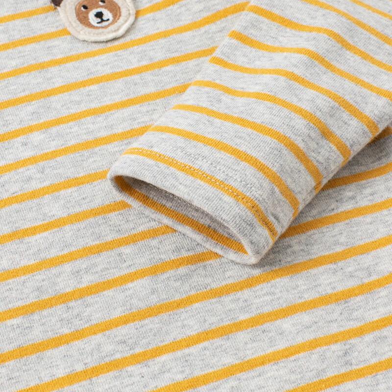 Dave & Bella Kids' Striped Half-High Collar Long Sleeve T-Shirt