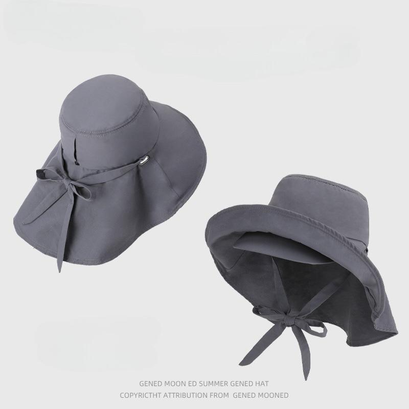 Summer outdoor breathable shawl sunscreen ponytail hole double layer sun hat