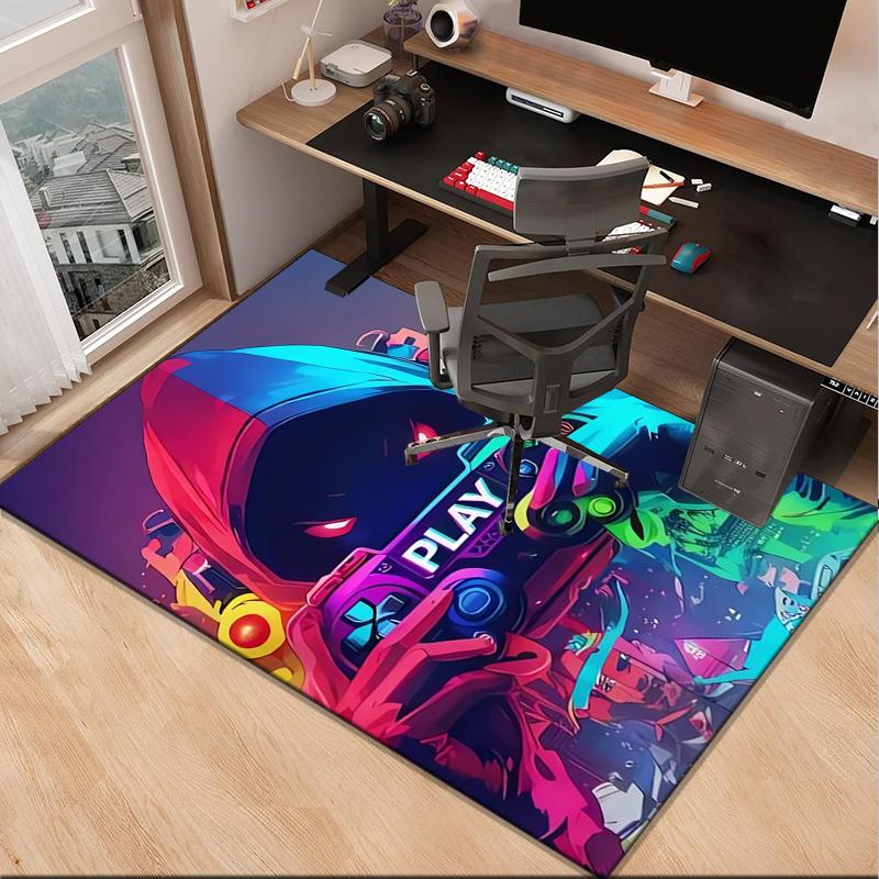 Cyberpunk Gaming Hero Office Rug Chair Mat, Entryway Carpet, Suitable for Front Door, Bedroom, Living Room, Desk, Holiday Gift