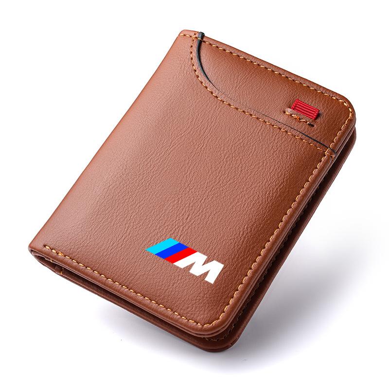For BMW E46 E90 E60 F10 E39 E30 G30 E53 PU Leather Car Driving Document bag ID Passport Card Wallet Card Pouch interior sticker knpc33