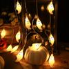 1pc 10/20LED Halloween White Ghost String Lights Battery Powered Spooky Hanging Lights For Home Indoor Bedroom Festival Decor