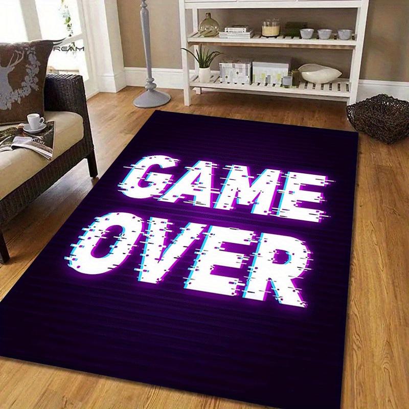 1pc Game over Print, Design Area Rug - Soft, Anti-Slip, and Durable Gaming Room Decor for Bedroom, Living Room