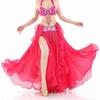Belly Dancing Skirt Women Chiffon Spanish Skirt Shiny Sequins Tassels Dancing Skirt Show Costumes