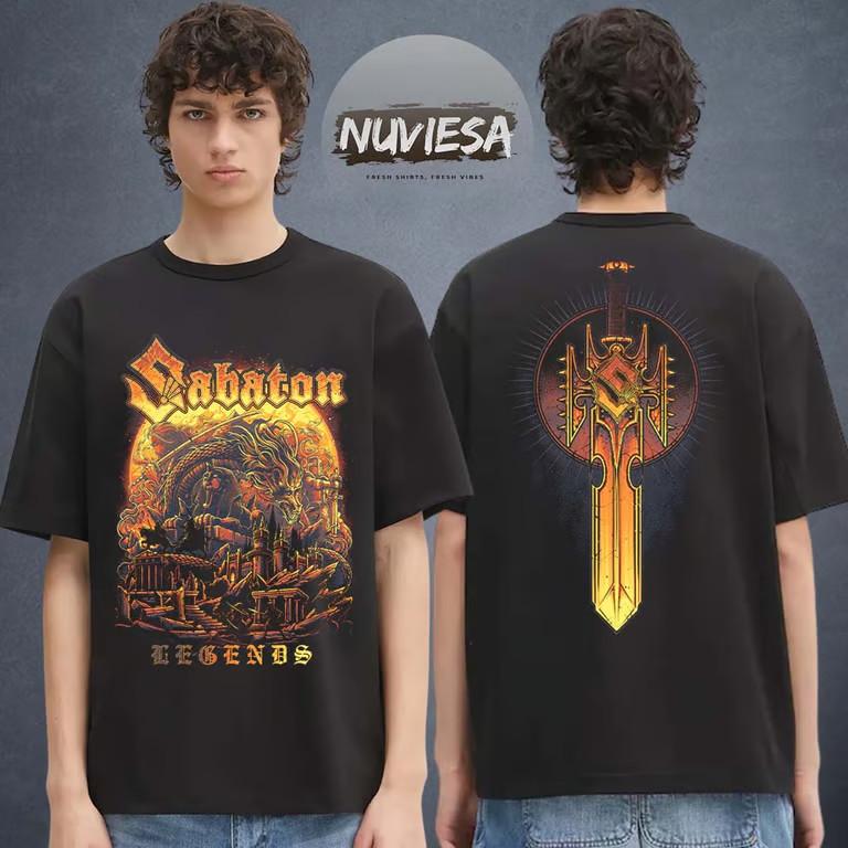 Sabaton Мерч Legends Reborn Двусторонняя унисекс футболка Унисекс футболка S