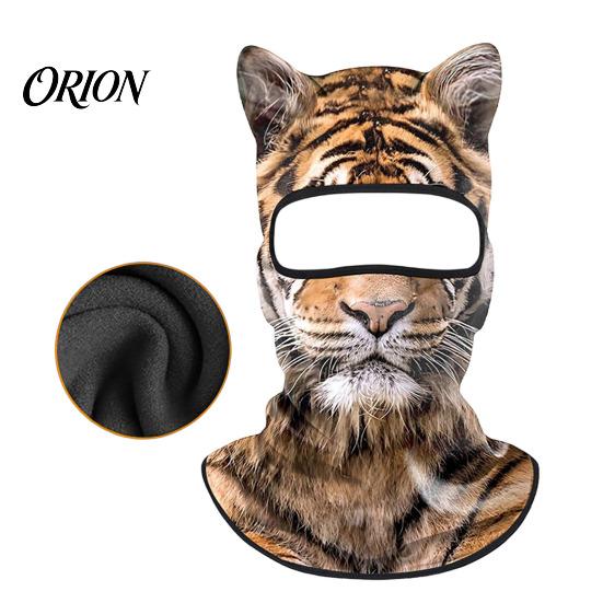 Elastická obličejová maska 3D zvířecí kukla, Větruodolná s plným krytím a ušima, Maska na téma Pes Kočka Liška Tygr Cosplay Ochrana pro Halloween Lyžování Cyklistiku