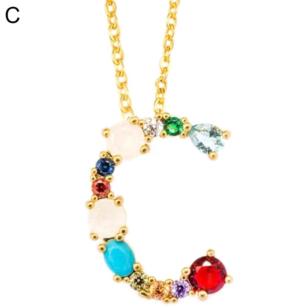 BLUELANS NECKLACE Wonderful English Letters Chain Necklace Jewelry Cubic 26 Pendant Women Present