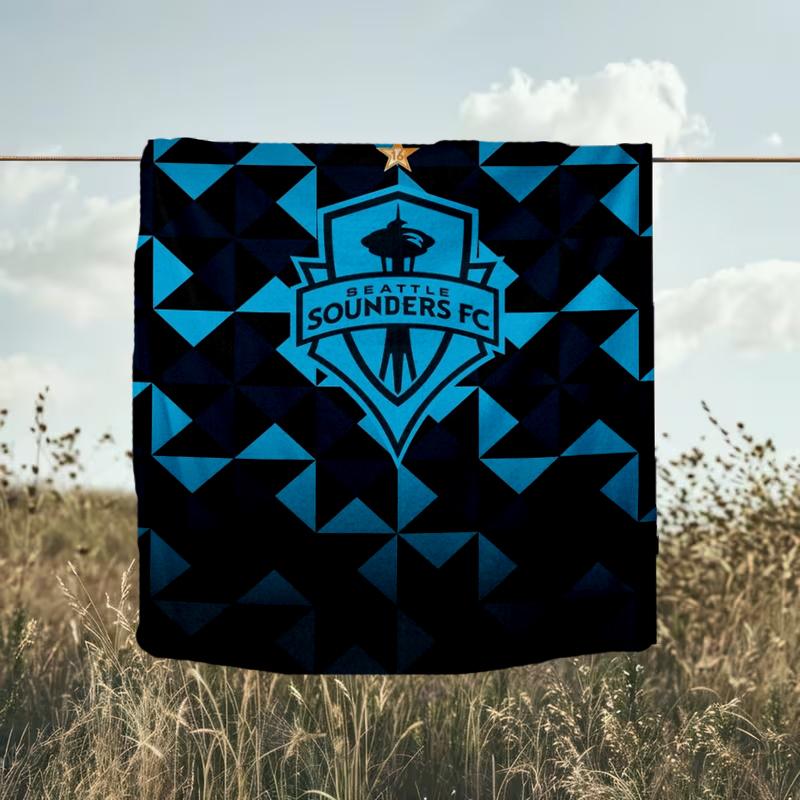 1PC Seattle Sounders FC Printed Soft Flannel Blanket Throw for Adult Bedroom Living Room Sofa Camping Travel Fan Gifts Christmas Gifts
