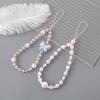 New Pearl Bow Pink Beaded Pendant - Handmade Cute Mobile Phone Lanyard for Women