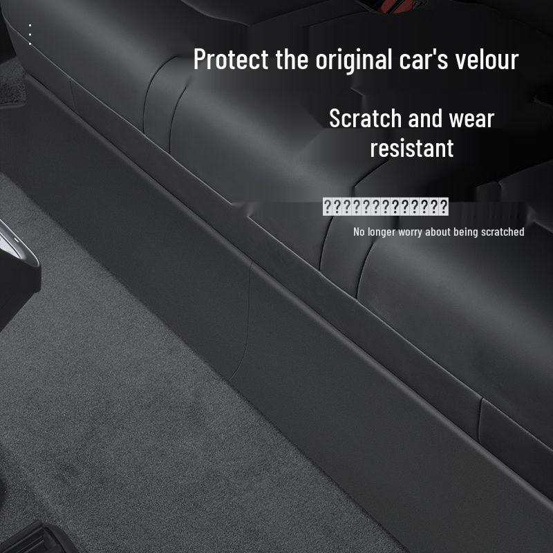 Tesla Model Y Rear Seat Flannel Anti-Kick Protector - Interior Modification Accessory