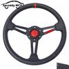 Universal Car Sport Leather Steering Wheel 14Inch 340mm Racing Steering Wheel With Horn Button For Car