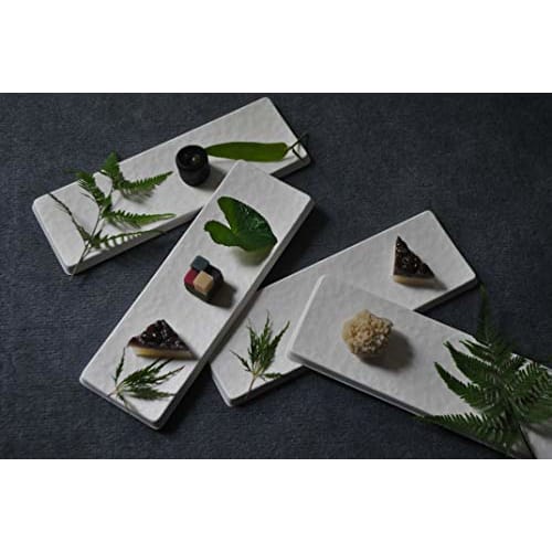 WASARA Long Plates, White, 30cm, 6 Pieces, DM-014R