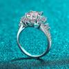 3 Karat Luxus-Moissanit-Ring für Frauen, Verlobungsring, 100 % S925 Sterlingsilber, plattiert, Ehering, GRA