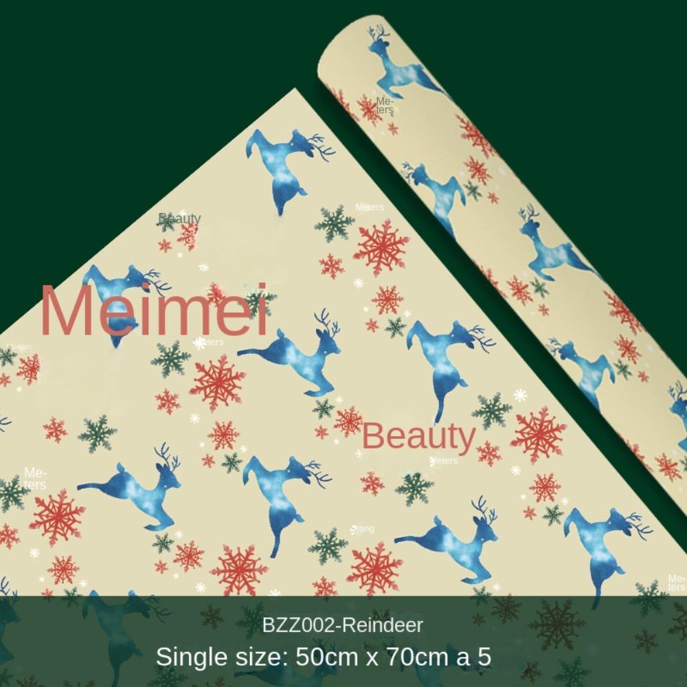 5PCS DIY Christmas Gift Wrapping Paper 50*70cm DIY Gift Paper Charmful Craft Paper Roll  Christmas
