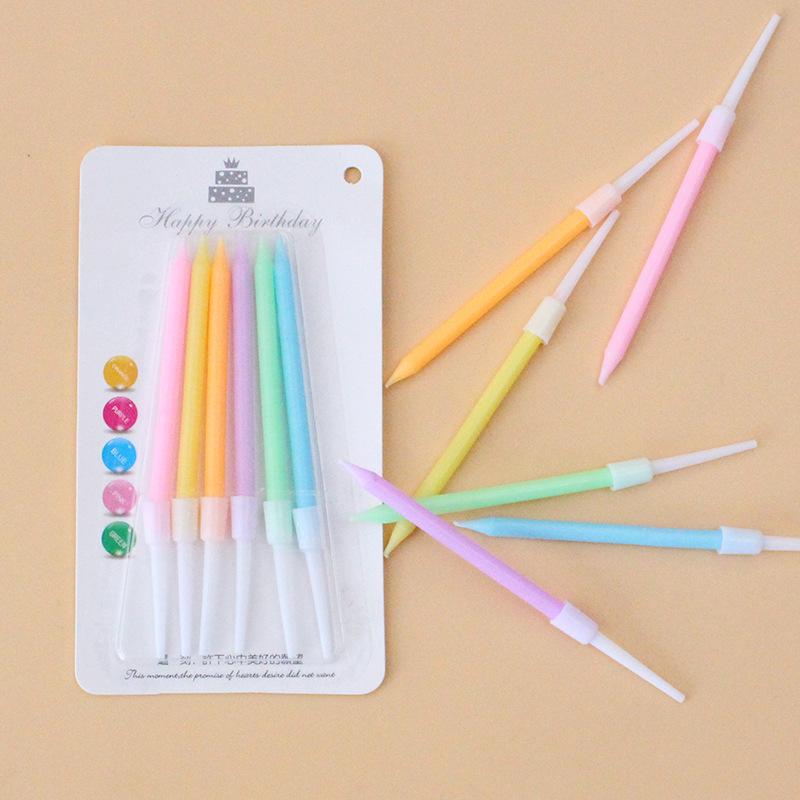 Suction Card Macaron Color Personalized Children's Creative Party Birthday Cake Decoration Candle