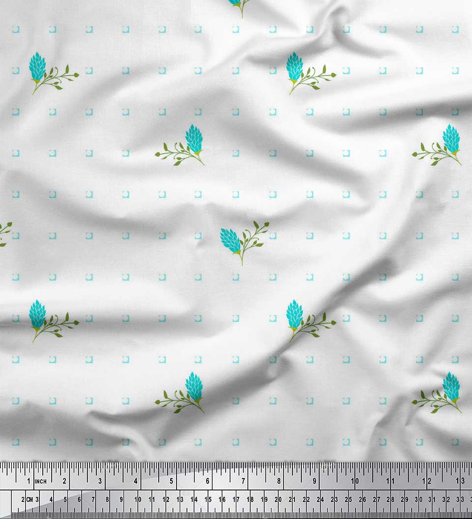 

Тканина для рукоділля Soimoi Green Japan Crepe Satin Leaves & Clover Floral Printed Тканина для рукоділля на метри 42 дюйма 42 Inch Wide - Poly Crepe зелений