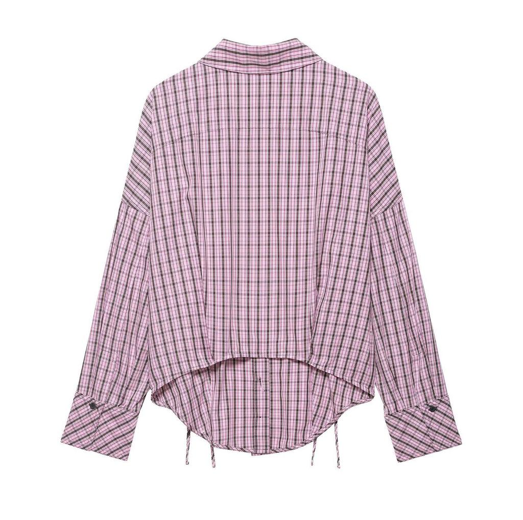 Spring 2026 Women's Versatile Plaid Shirt: Casual, Multi-Wear, Street Style Top
