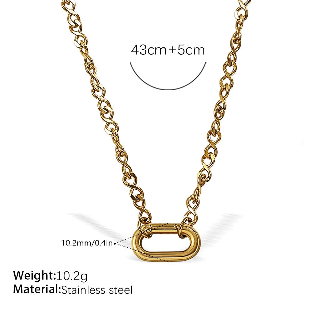 Vacation Wind Ocean Theme DIY Pendant Necklace Stainless Steel Gold Plated Fashion Versatile Jewelry Women