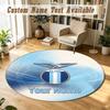 Round Rug Custom NameLazio FC Pattern Non Slip Carpet Home Floor Decor