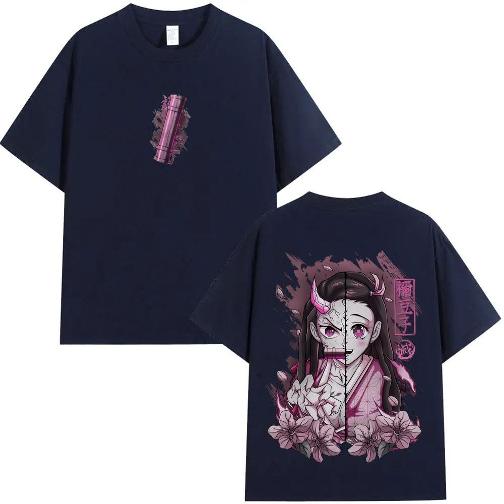 T-shirt Graphique Demon Slayer Kamado Nezuko Anime Hommes Femmes Casual Coton Oversize T-shirts Hommes Dessin Animé Manga Merch T-shirts