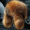 Unisex Real Fox and Raccoon Fur Lei Feng Winter Hat
