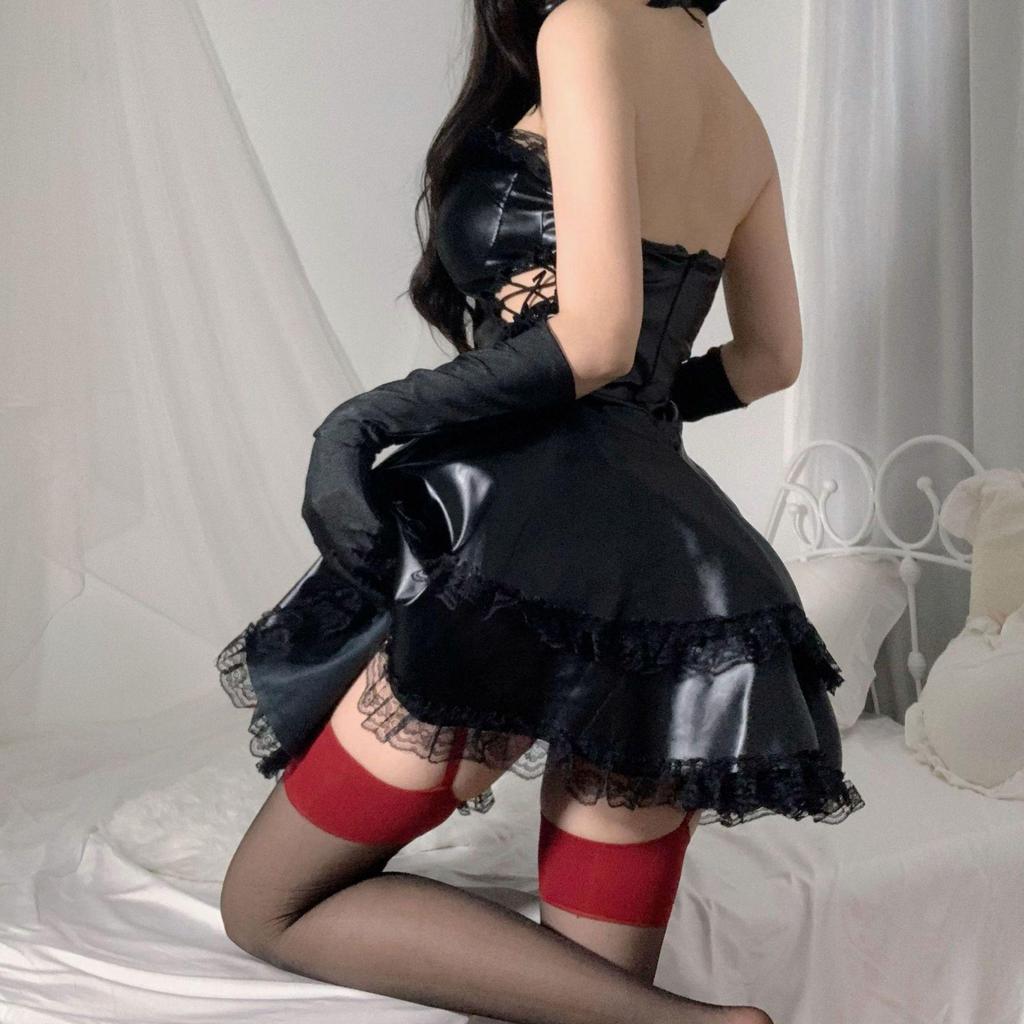 Sexy Shiny Little Devil Christmas Cosplay Skirt Streamer Uniform for Women